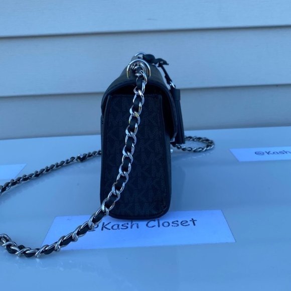 Michael Kors MK Rose SM Crossbody Bag -Black - Picture 4 of 13